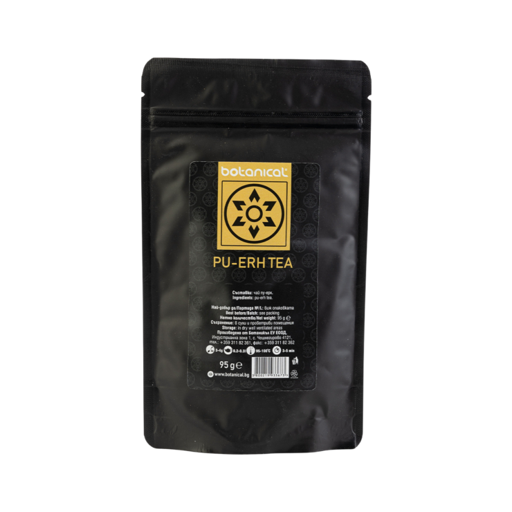 Pu-erh Tea 95g – 100% Pure Fermented Herbal Blend made with premium Pu-erh tea leaves for digestion, detox, and wellness.