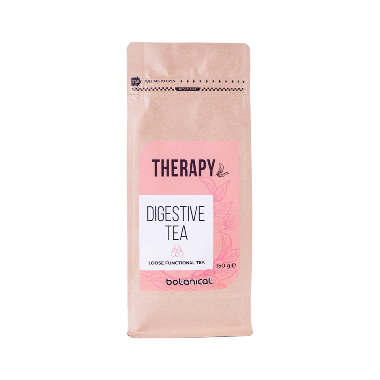 Digestive Therapy Tea 150g – Herbal Blend with Ginger, Fennel, Peppermint, and Milk Thistle for digestive comfort and bloating relief.