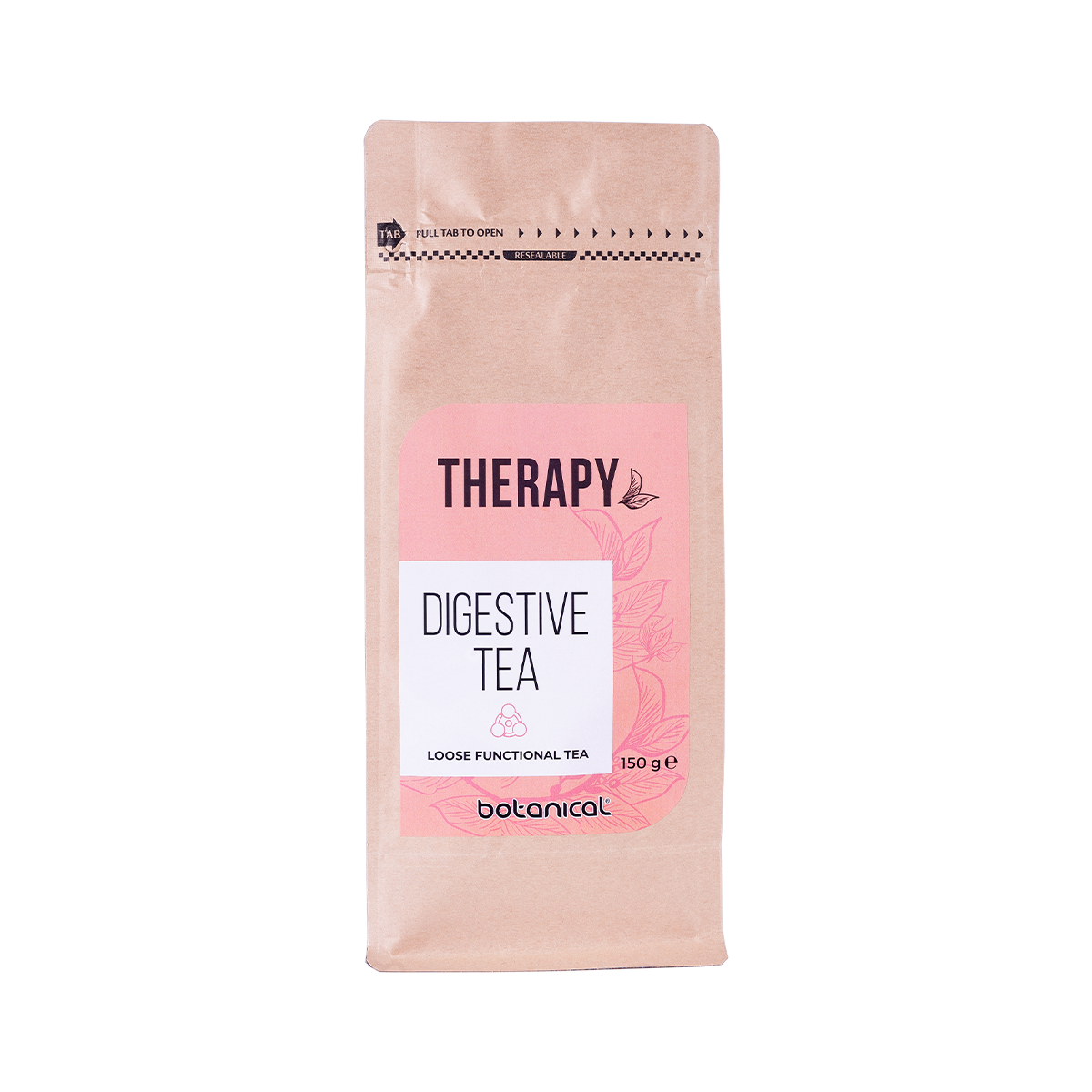 Digestive Therapy Tea 150g – Herbal Blend with Ginger, Fennel, Peppermint, and Milk Thistle for digestive comfort and bloating relief.