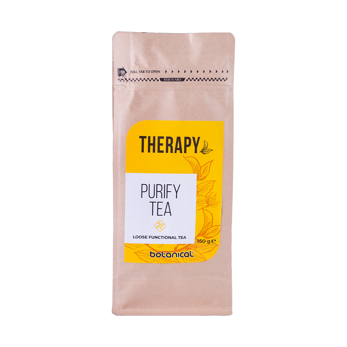 Purify Therapy Tea 150g – Cleansing Herbal Blend with Nettle, Ginger, Lemon Grass, and Rosehip for detoxification and wellness.